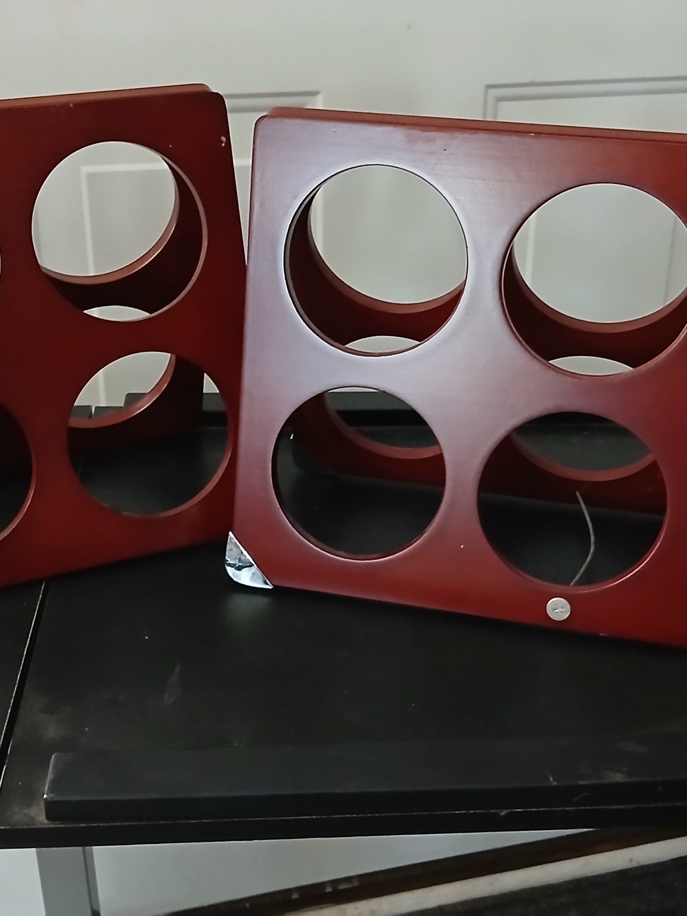 💚 [2] Wood 6-Bottle Wine Racks - Mahogany Red [Wood]